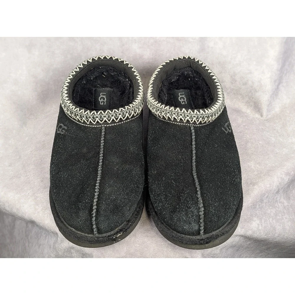 UGG Tasman Black Suede S/N 5950 Mens Slippers Size 7 Slip On Shoes‎